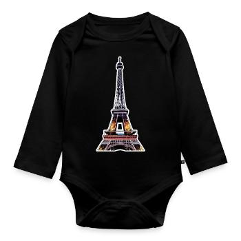 Eiffel tower #19 - Body Bébé bio manches longues - noir - Devant