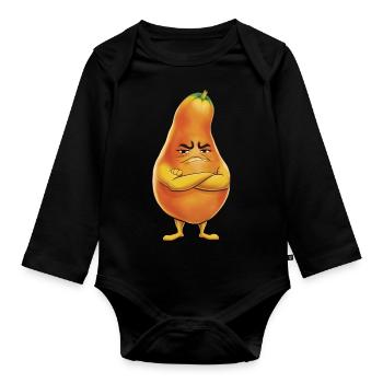 Papaya - Baby Bio-Langarm-Body - Schwarz - Vorne