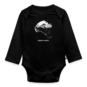 Préserver et protéger le jaguar - Body Bébé bio manches longues - noir - Devant