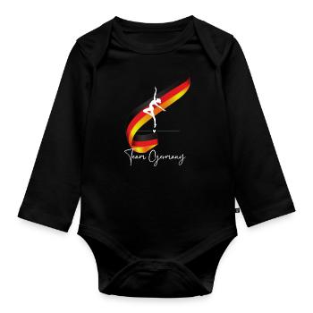 Team Dance Germany mit Tänzerin und Flagge - Baby Bio-Langarm-Body - Schwarz - Vorne