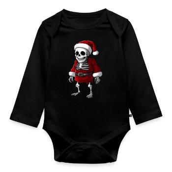 Christmas Skeletons - Organic Longsleeve Baby Bodysuit - black - Front