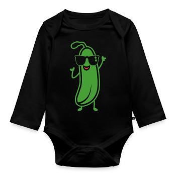 Zucchini - Baby Bio-Langarm-Body - Schwarz - Vorne