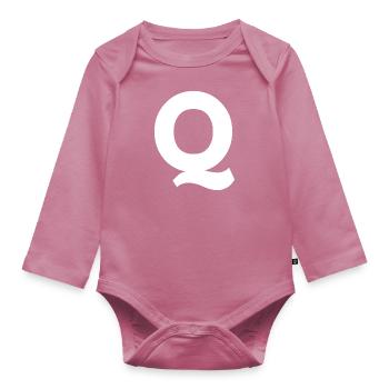Q - Organic Longsleeve Baby Bodysuit - mauve - Front