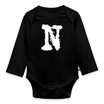 N - Organic Longsleeve Baby Bodysuit - black - Front