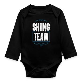 Skiing Team Ski Fahren - Organic Longsleeve Baby Bodysuit - black - Front