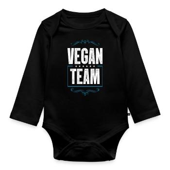 Vegan Team - Baby Bio-Langarm-Body - Schwarz - Vorne