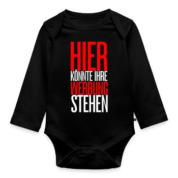 This is where your advertising could be! - Organic Longsleeve Baby Bodysuit - black - Front