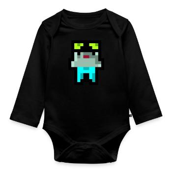 Pixel Küken - Baby Bio-Langarm-Body - Schwarz - Vorne