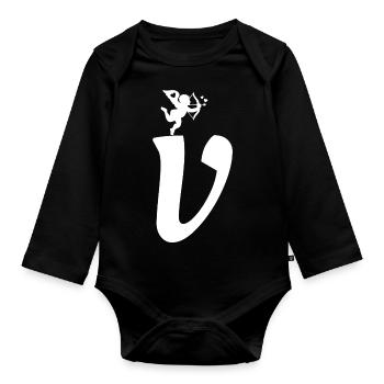 V - Baby Bio-Langarm-Body - Schwarz - Vorne