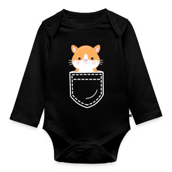 Hamster - Body Bébé bio manches longues - noir - Devant