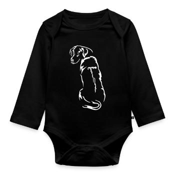 Rhodesian Ridgeback "Black Edition" - Organic Longsleeve Baby Bodysuit - black - Front