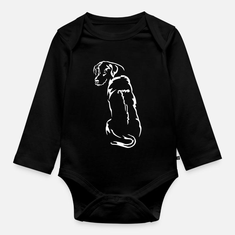 Rhodesian Ridgeback "Black Edition" - Baby Bio-Langarm-Body - Schwarz
