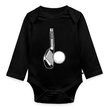 Golf spielen - Baby Bio-Langarm-Body - Schwarz - Vorne