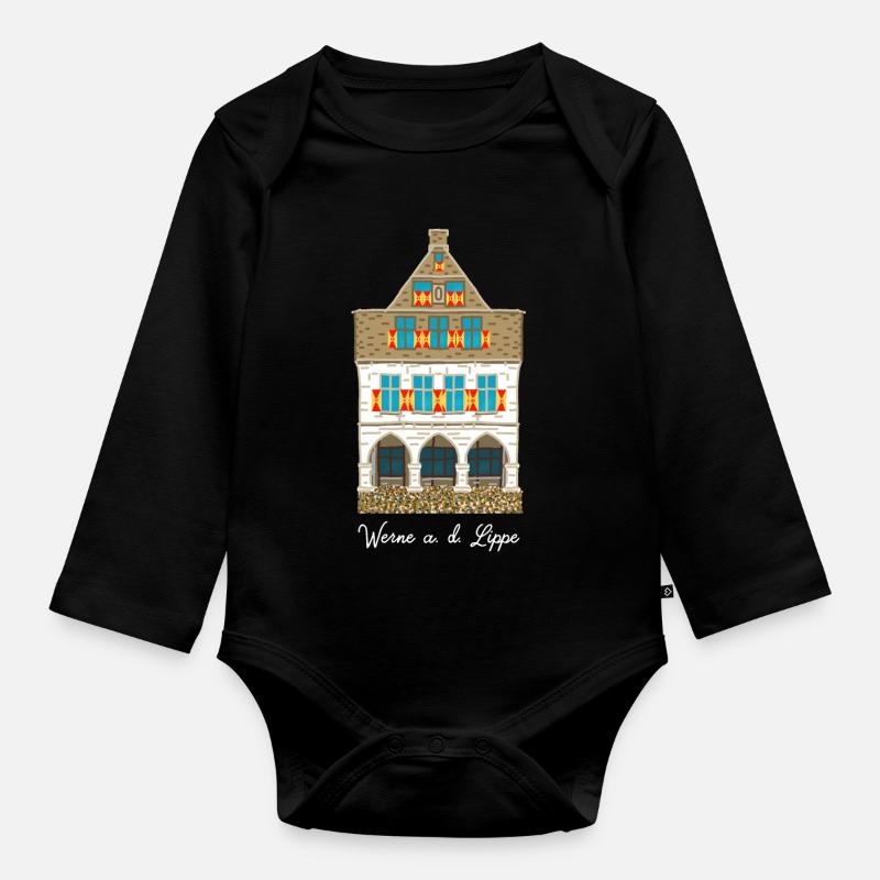 Werne a. d. Lippe, Historisches Rathaus - Baby Bio-Langarm-Body - Schwarz
