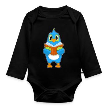 Livre de nerds perroquets - Body Bébé bio manches longues - noir - Devant