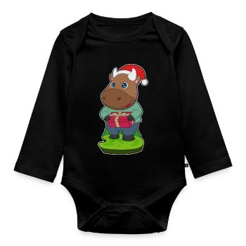 Forfait Noël Taureau - Body Bébé bio manches longues - noir - Devant