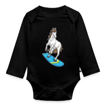 Surf Surf Surf Été - Body Bébé bio manches longues - noir - Devant