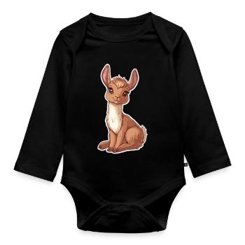 Llama Alpaca Llama Animal Gift - Organic Longsleeve Baby Bodysuit - black - Front