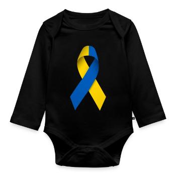 Boucle de la paix ukrainienne - Body Bébé bio manches longues - noir - Devant