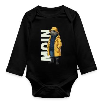 Seal Moin – Conception d’imperméable - Body Bébé bio manches longues - noir - Devant