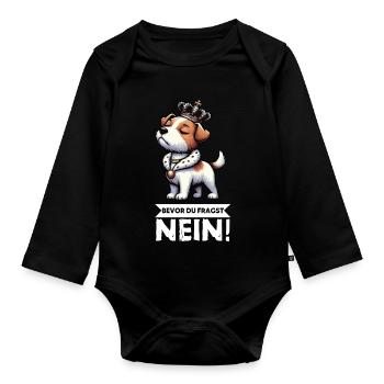 Before You Ask Jack Russel Terrier Jackie Terrier - Organic Longsleeve Baby Bodysuit - black - Front