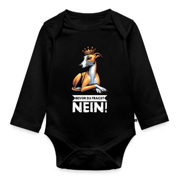 Before You Ask Whippet Greyhound Whippets - Organic Longsleeve Baby Bodysuit - black - Front