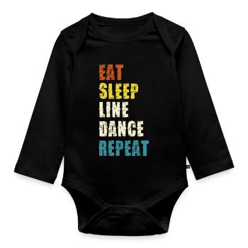 Line Dance Lifestyle Slogan - Organic Longsleeve Baby Bodysuit - black - Front