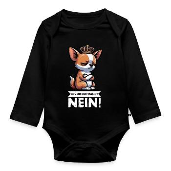 Avant que tu ne demandes, pas de propriétaire de chihuahua chihuahua - Body Bébé bio manches longues - noir - Devant