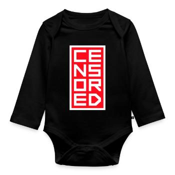 Censored Funny Statement Freedom Logo - Organic Longsleeve Baby Bodysuit - black - Front