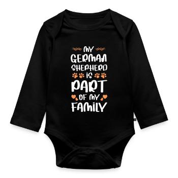 Berger allemand – Membre de la famille - Body Bébé bio manches longues - noir - Devant