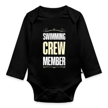 Équipe de natation - Body Bébé bio manches longues - noir - Devant