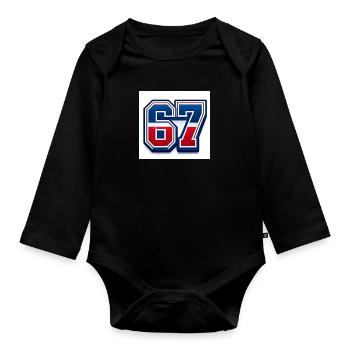 67 Numéro patriotique - Body Bébé bio manches longues - noir - Devant