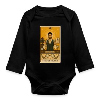 Opticians | Glasses Eyes Tarot - Organic Longsleeve Baby Bodysuit - black - Front