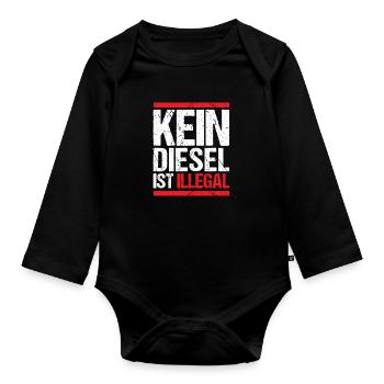 Kein Diesel ist illegal - Baby Bio-Langarm-Body - Schwarz - Vorne