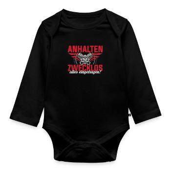 Anhalten Zwecklos alles eingetragen - Baby Bio-Langarm-Body - Schwarz - Vorne