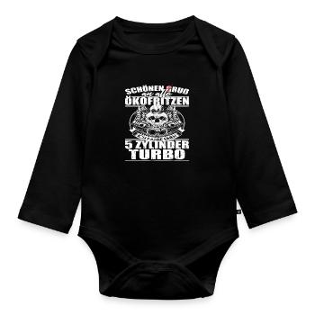 Schöner gruß an alle ich einen 5 Zylinder Turbo - Baby Bio-Langarm-Body - Schwarz - Vorne