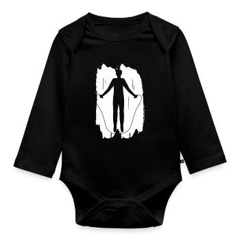 Fitness Sport Endurance Workout - Organic Longsleeve Baby Bodysuit - black - Front