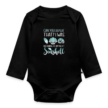 Womens Shelling Shell Collecting Seashells - Baby Bio-Langarm-Body - Schwarz - Vorne