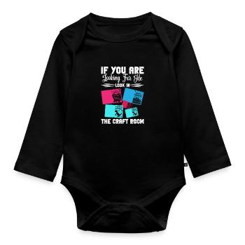 Card Maker Crafting Supplies Kits for Adults - Organic Longsleeve Baby Bodysuit - black - Front