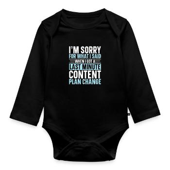 Social Media Platform Advertising Manager SMM - Organic Longsleeve Baby Bodysuit - black - Front
