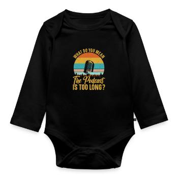 Podcasting Microphone True Crime Podcast Lover - Baby Bio-Langarm-Body - Schwarz - Vorne