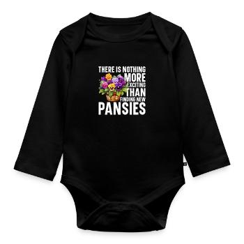 Pansy Flower Seeds Pansy Seeds for Planting - Organic Longsleeve Baby Bodysuit - black - Front