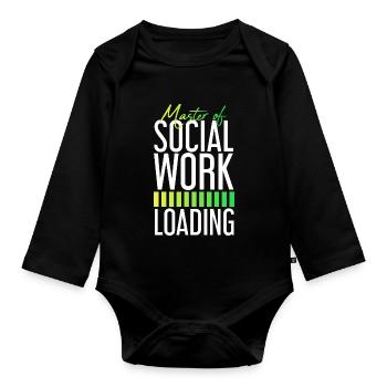 Travailleurs sociaux Travail social Travail social - Body Bébé bio manches longues - noir - Devant