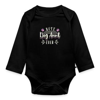 Best Dog Aunt Ever - Baby Bio-Langarm-Body - Schwarz - Vorne