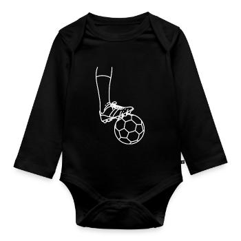 Football Footballer Footballer Goalkeeper Striker - Organic Longsleeve Baby Bodysuit - black - Front