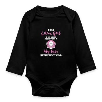 Sternzeichen Waage - Baby Bio-Langarm-Body - Schwarz - Vorne