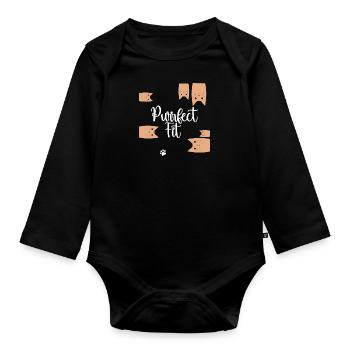 Purrfect Fit - Organic Longsleeve Baby Bodysuit - black - Front