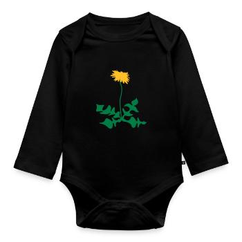 dandelion - Organic Longsleeve Baby Bodysuit - black - Front