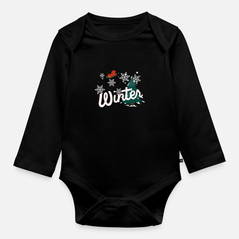 Winter - Baby Bio-Langarm-Body - Schwarz