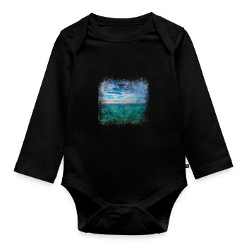 Malediven Inseln Meer - Baby Bio-Langarm-Body - Schwarz - Vorne